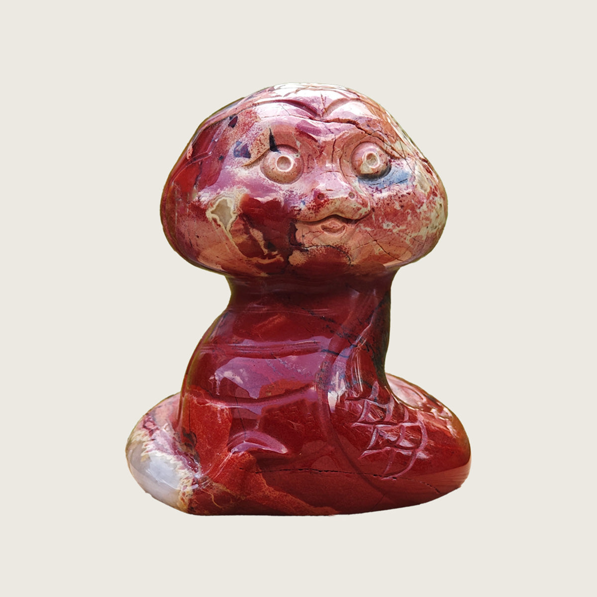 2.0" Red Jasper Snake Carving  #CHA0011