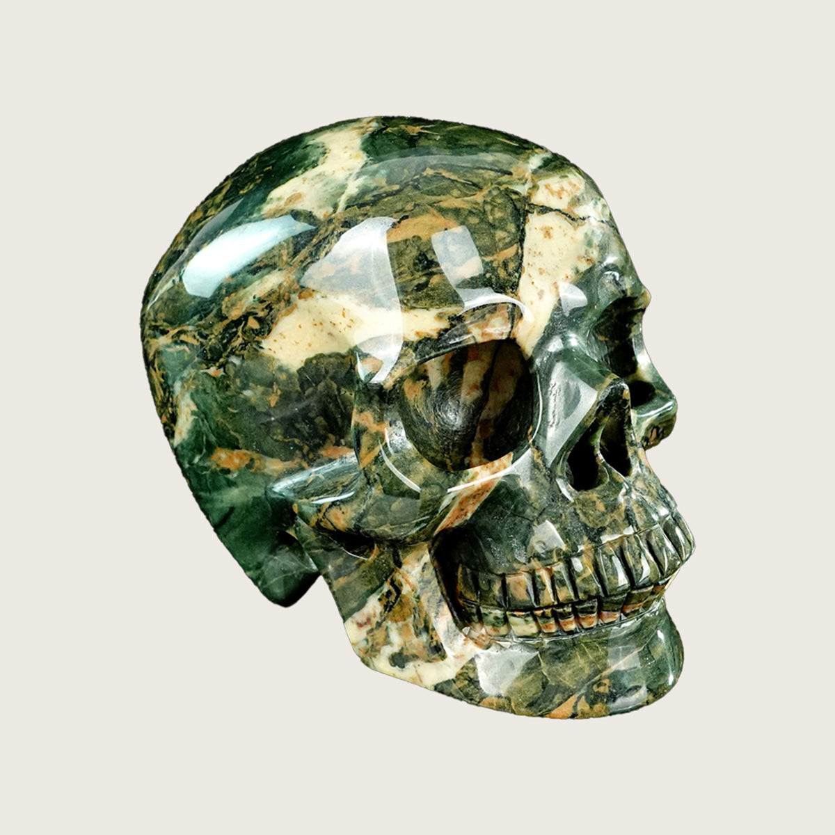 4.5" Nine Dragon Jade Crystal Skull Carving  #SKH45024