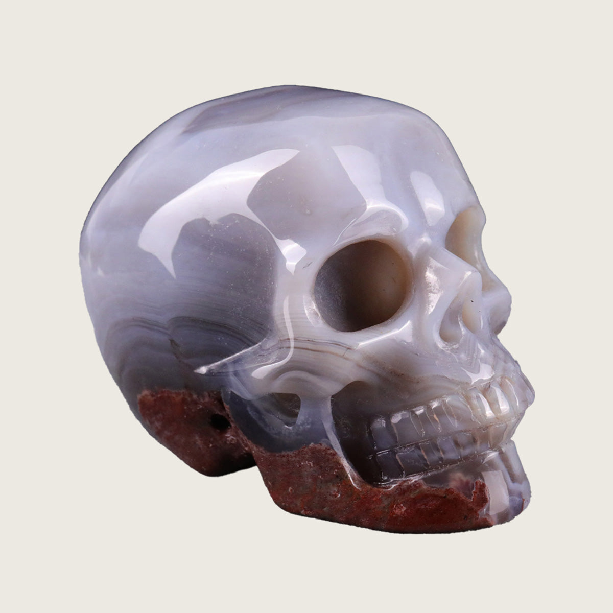 2.2" Solid Volcanic Agate Crystal Skull Carving  #SKH22049