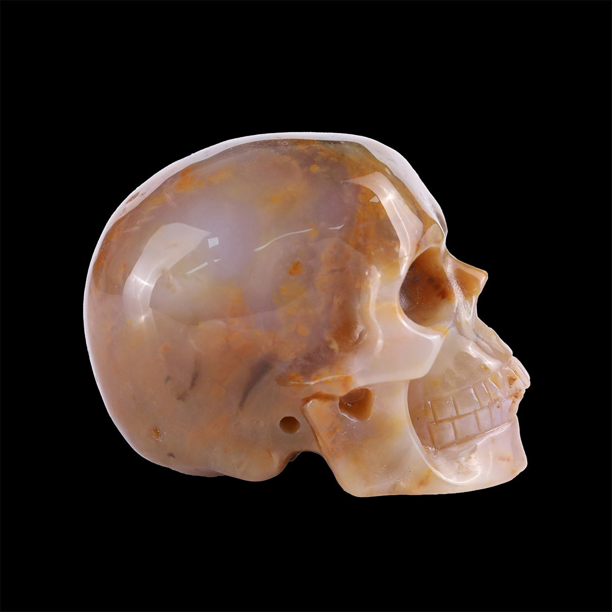 2.2" Yellow Chalcedony Crystal Skull Carving  #SKH22071