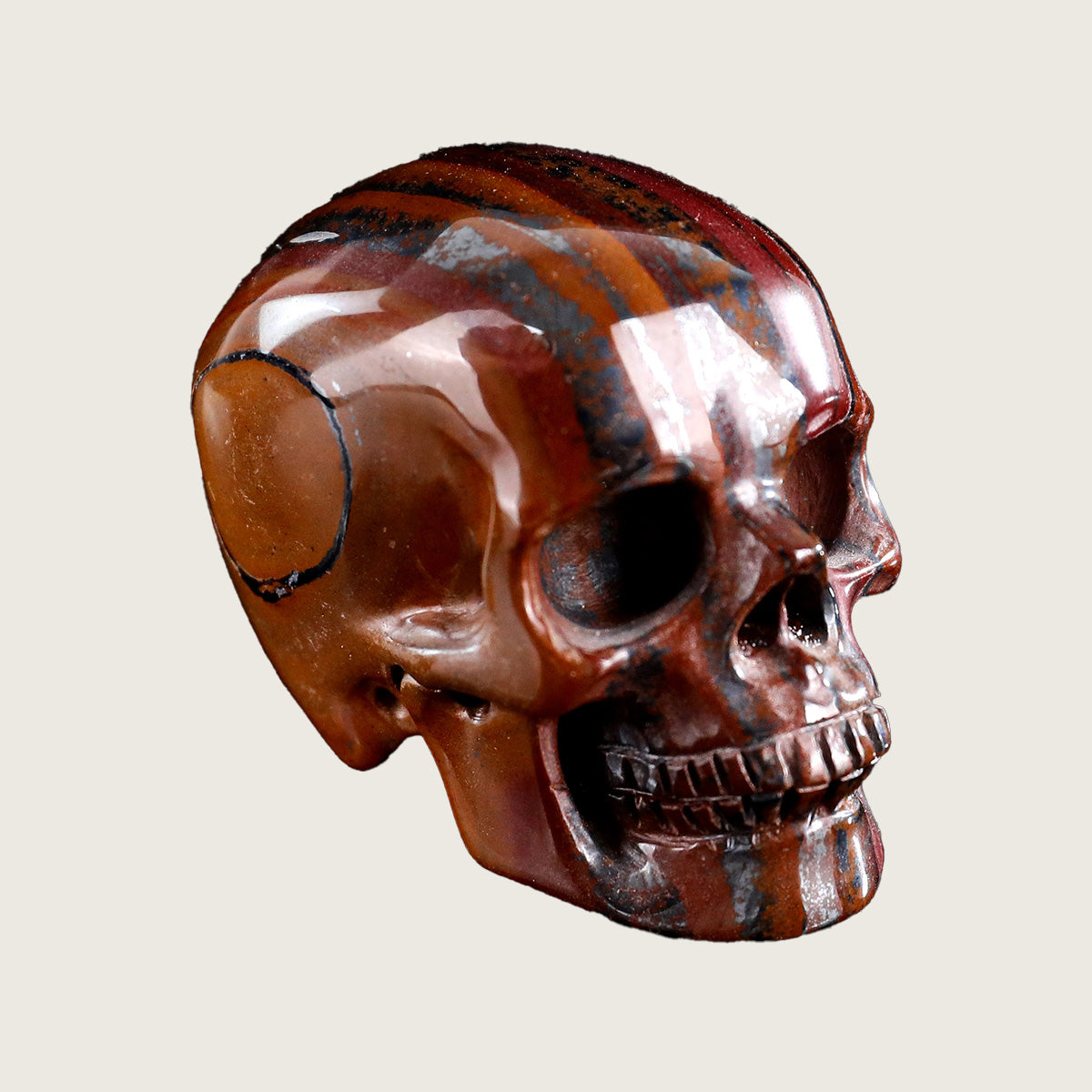 2.2" Tiger Iron Crystal Skull Carving  #SKHTI2201