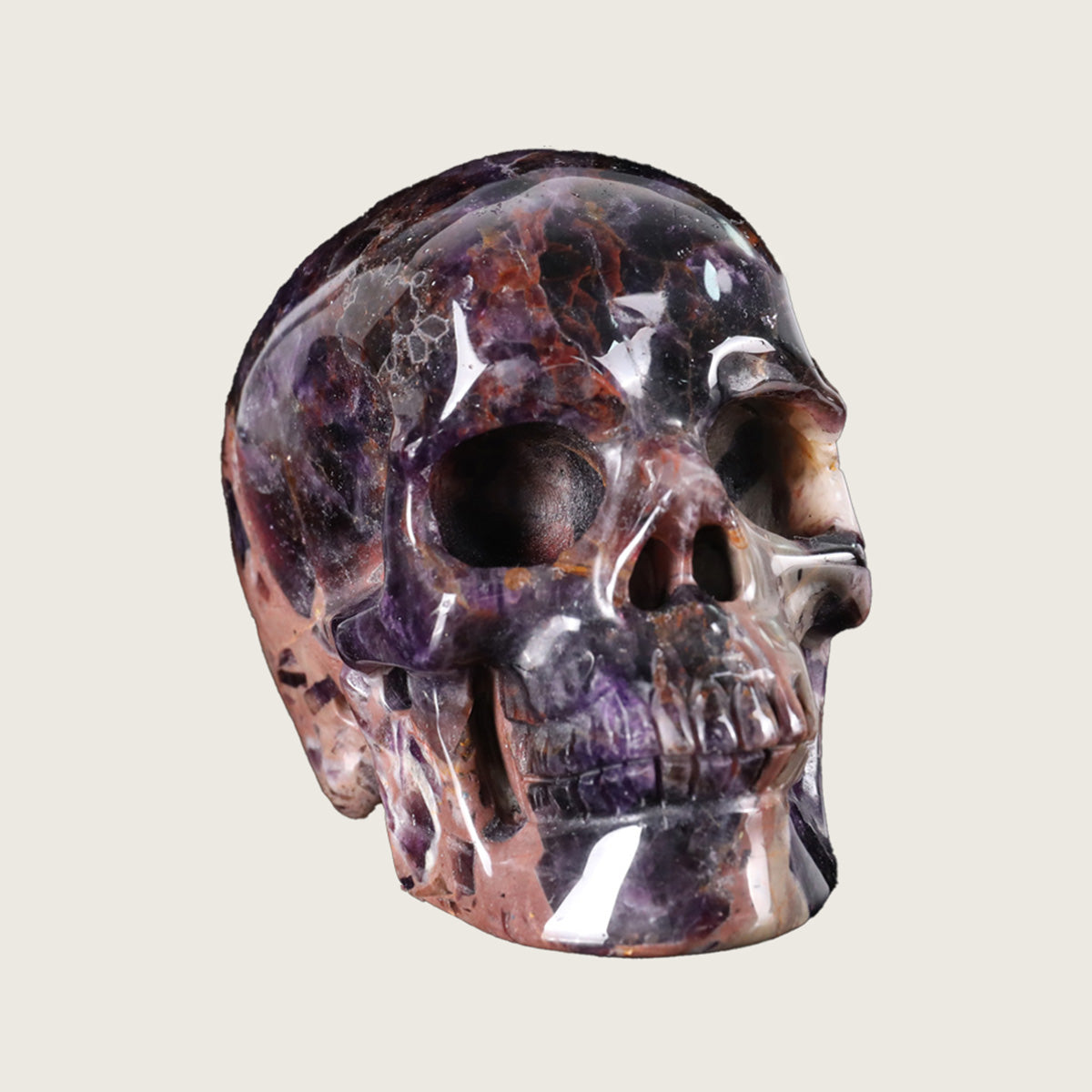 3.0" Dream Amethyst Crystal Skull Carving  #SKH30035