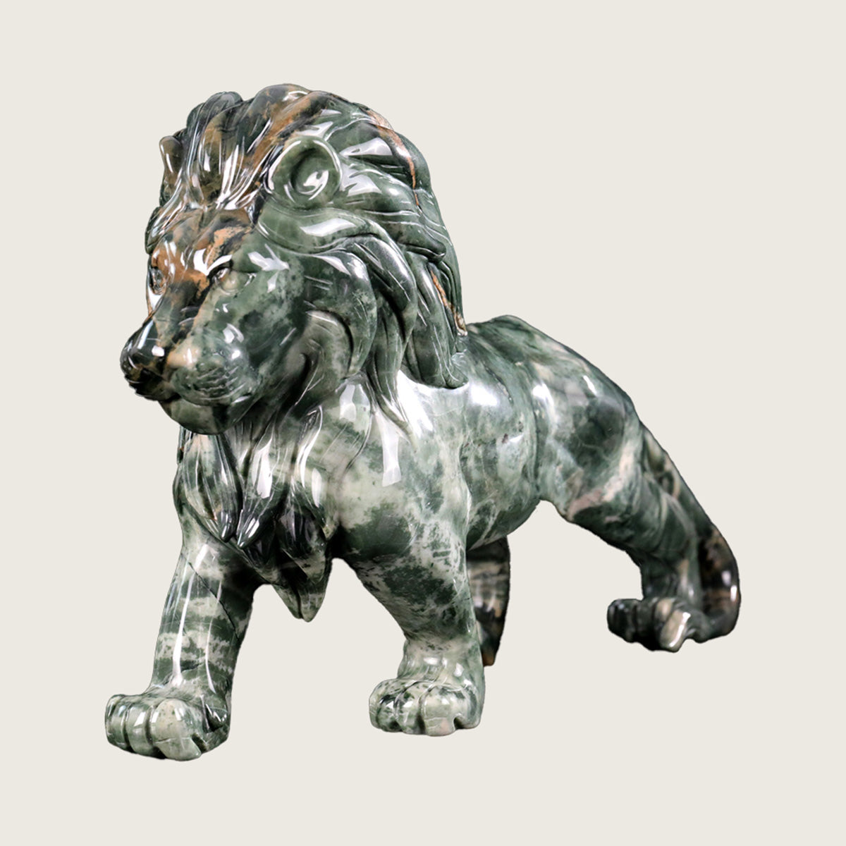 13.0" Jiulong Jade Lion Carving  #CTC0050