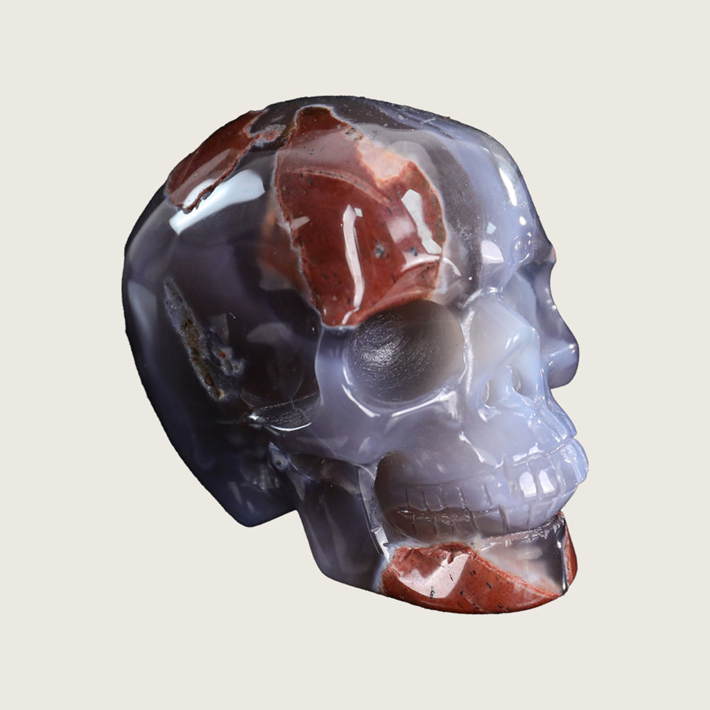 3.0" Hot Lava Agate Crystal Skull Carving  #SKH30046