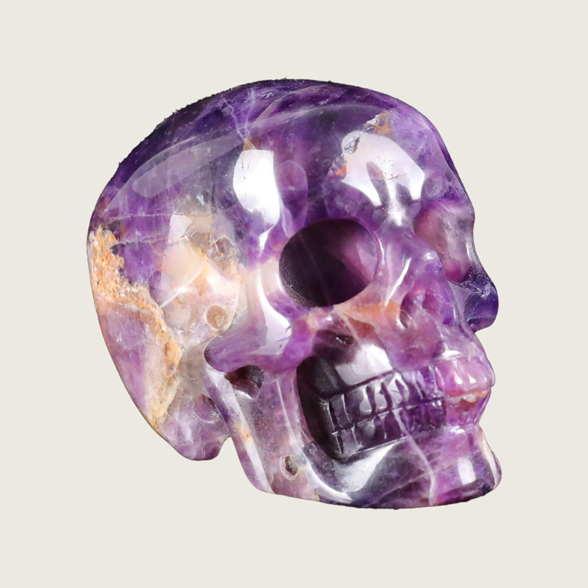 2.2" Amethyst Human Skull Carving  #SKH22020