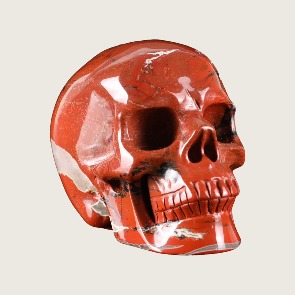 3.0" Red Jasper Crystal Skull Carving  #SKH30077
