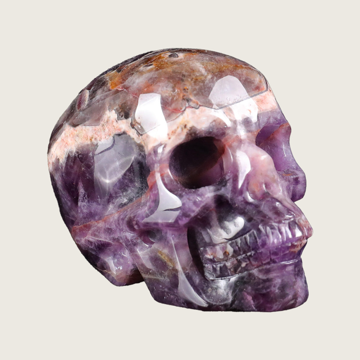 2.2" Amethyst Crystal Skull Carving  #SKH22059