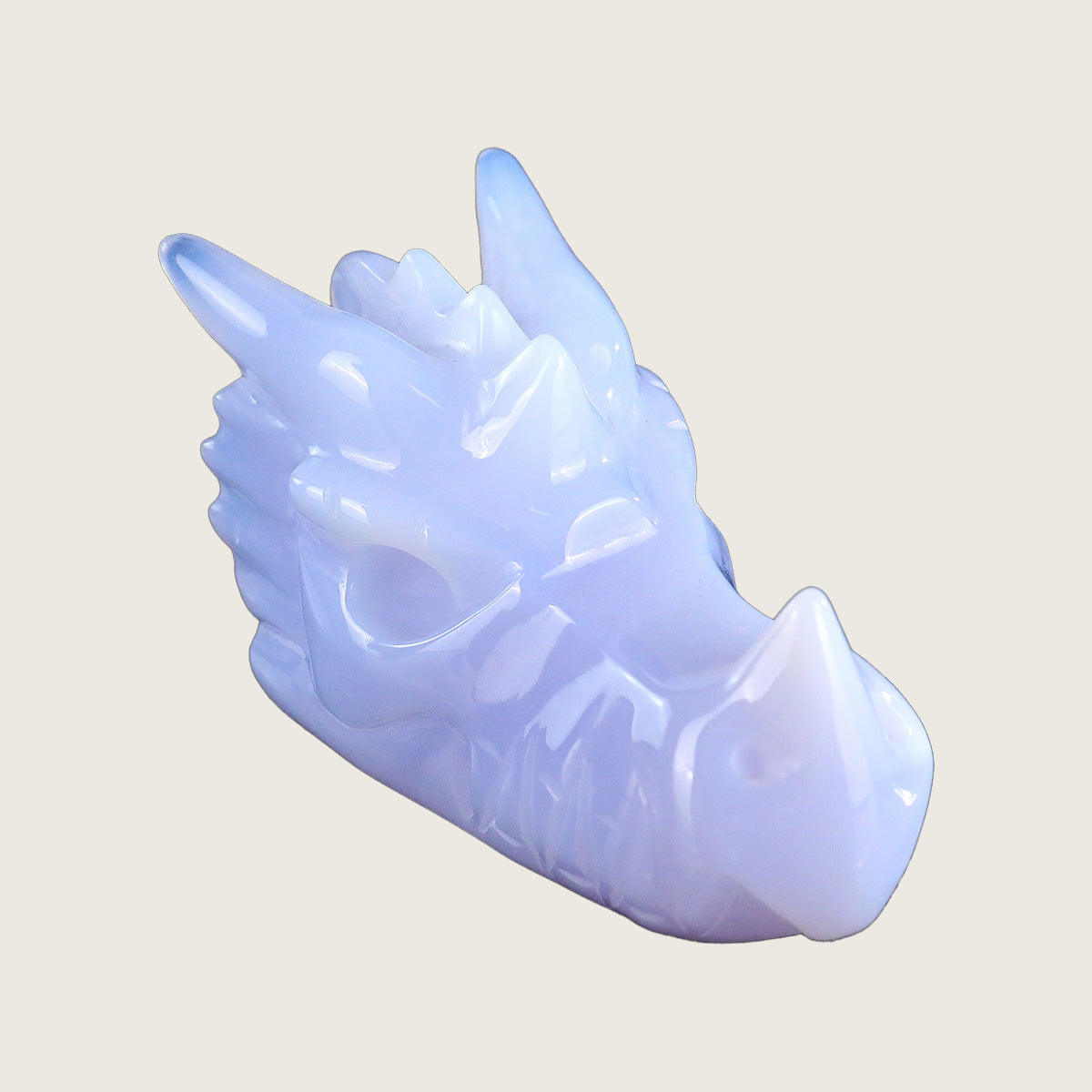 3.3" Blue Chalcedony Dragon Skull Carving  #CSC0003