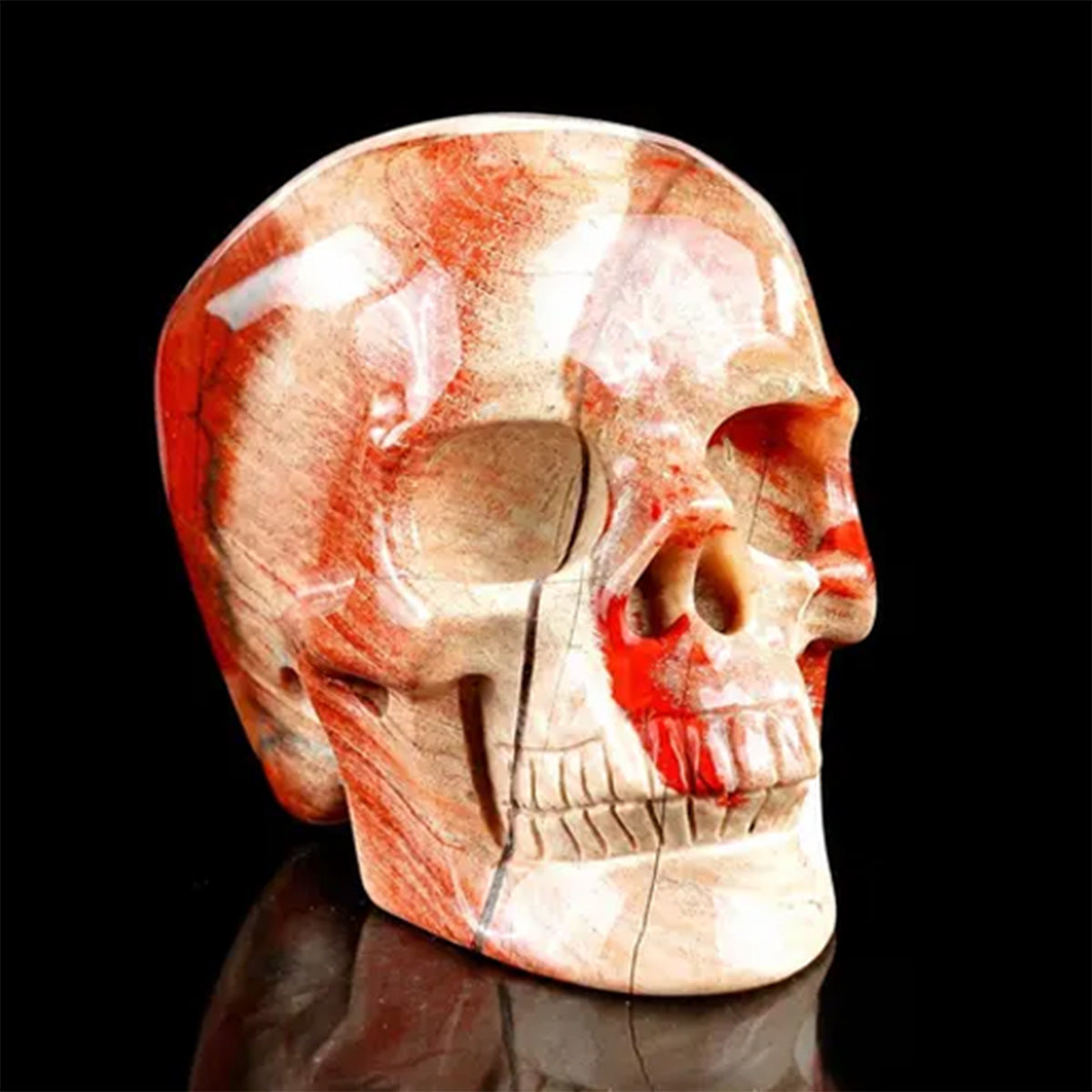3.0" Red Jasper Crystal Skull Carving  #SKH30121
