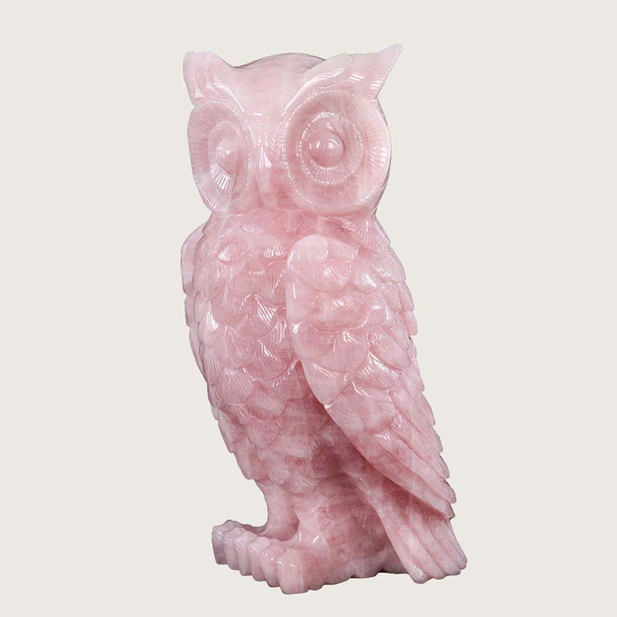 5.8" Rose Quartz Owl Carving  #CTC0017