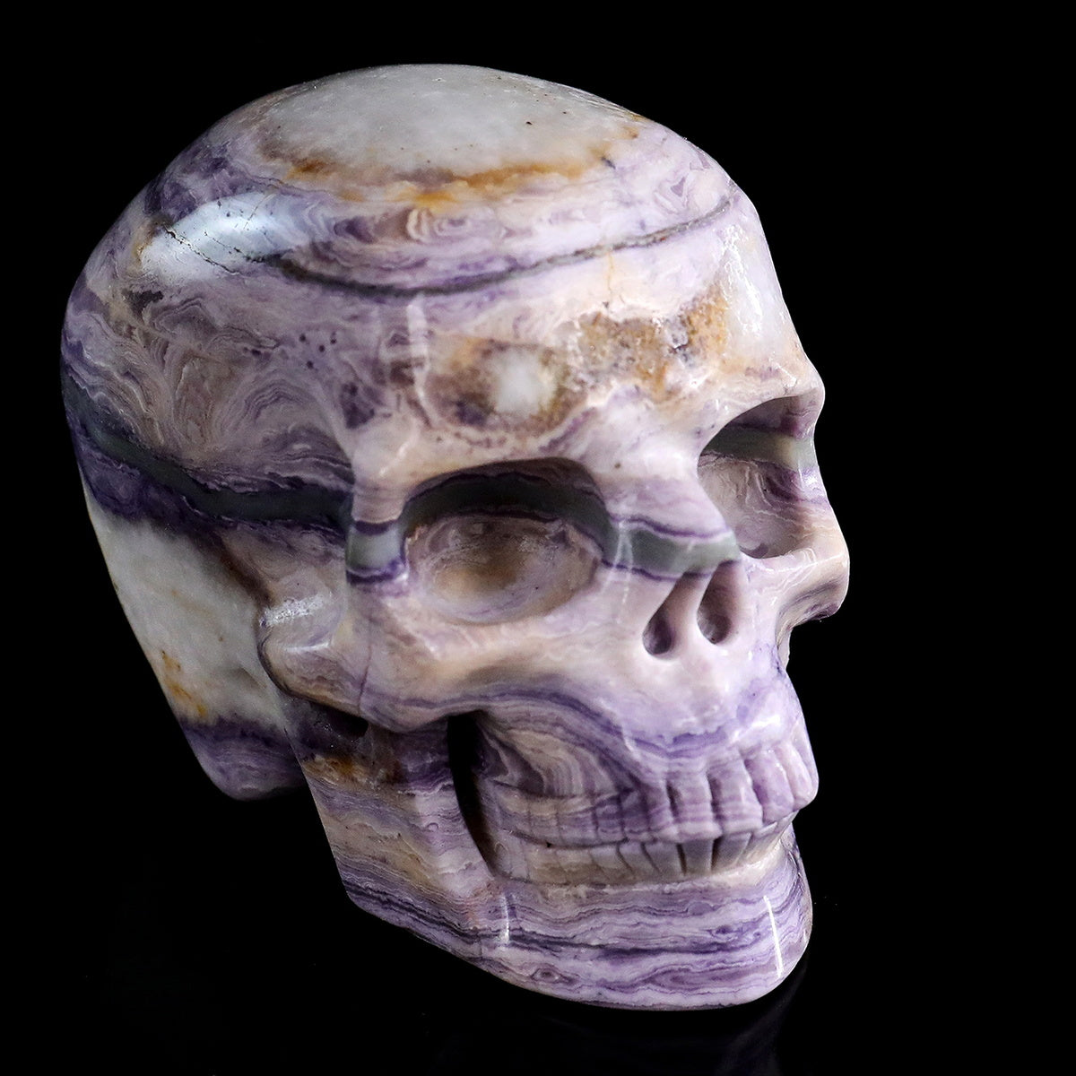 3.0" Purple Malachite Crystal Skull Carving  #SKH30099