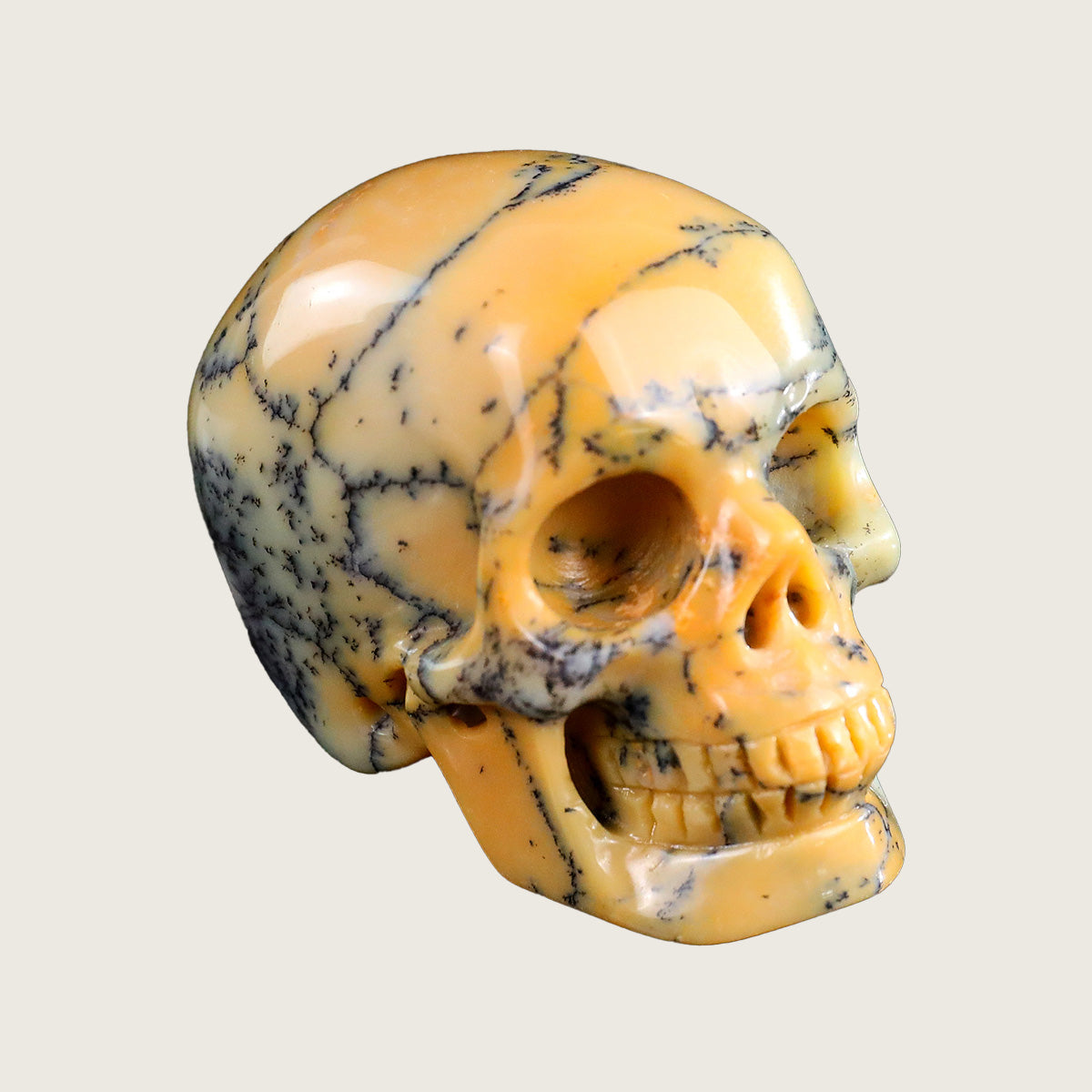 2.2" Yellow Opal Crystal Skull Carving  #SKHYO2201
