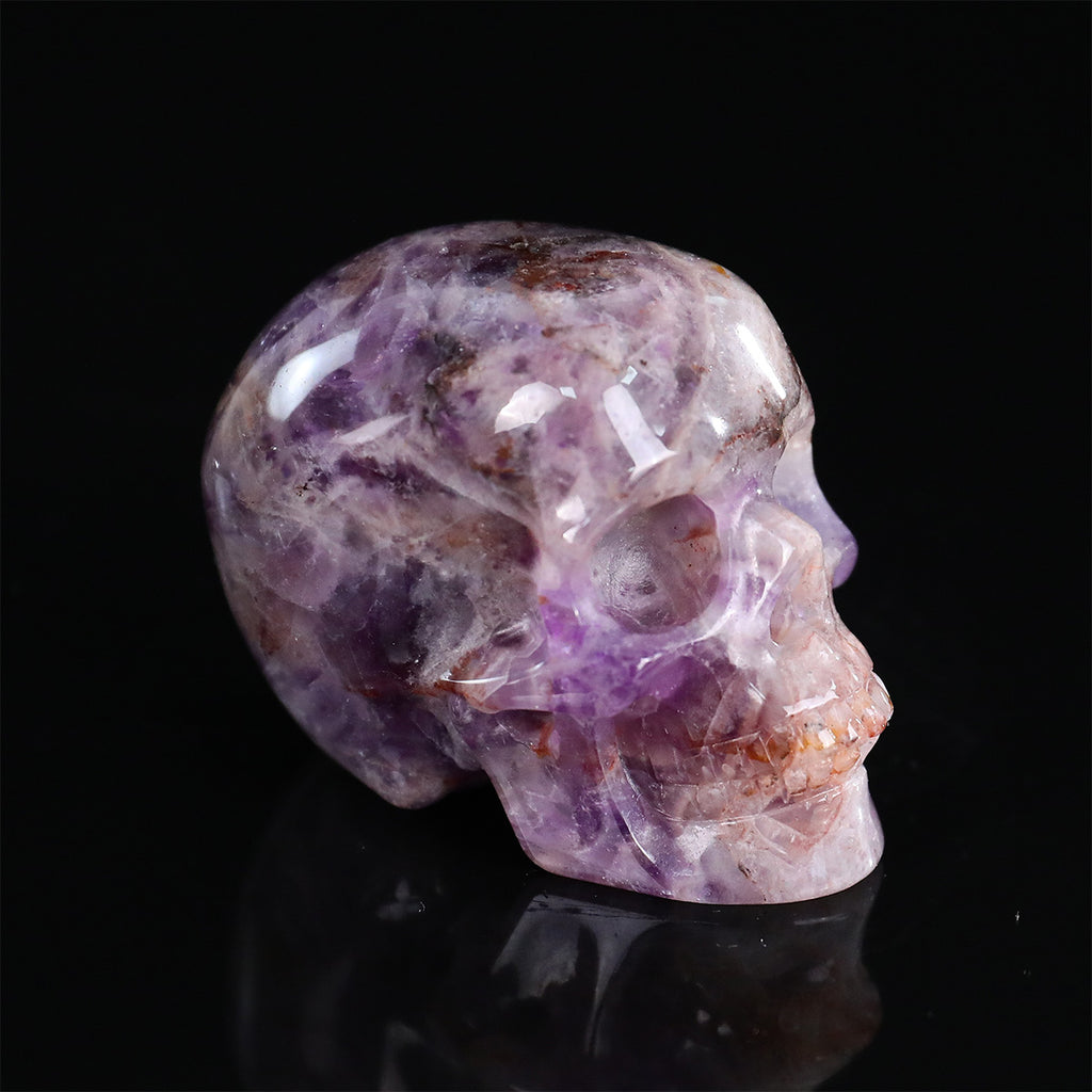 2.2" Amethyst Crystal Skull Carving  #SKH22070