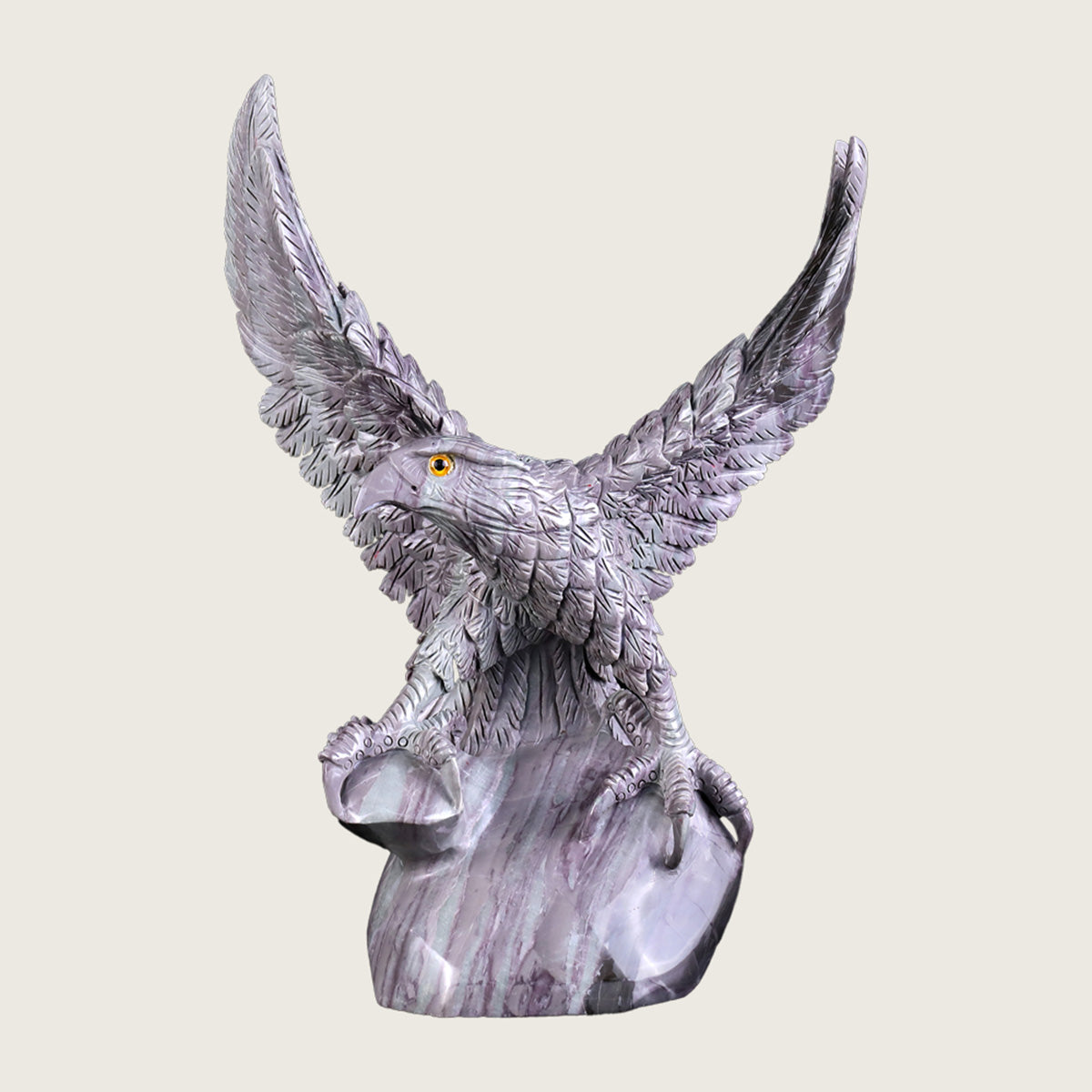 10.2" Jiulong Jade Crystal Eagle Carving  #CTC0037