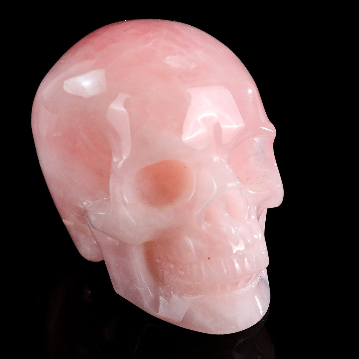 3.0" Rose Quartz Crystal Skull Carving  #SKH30112