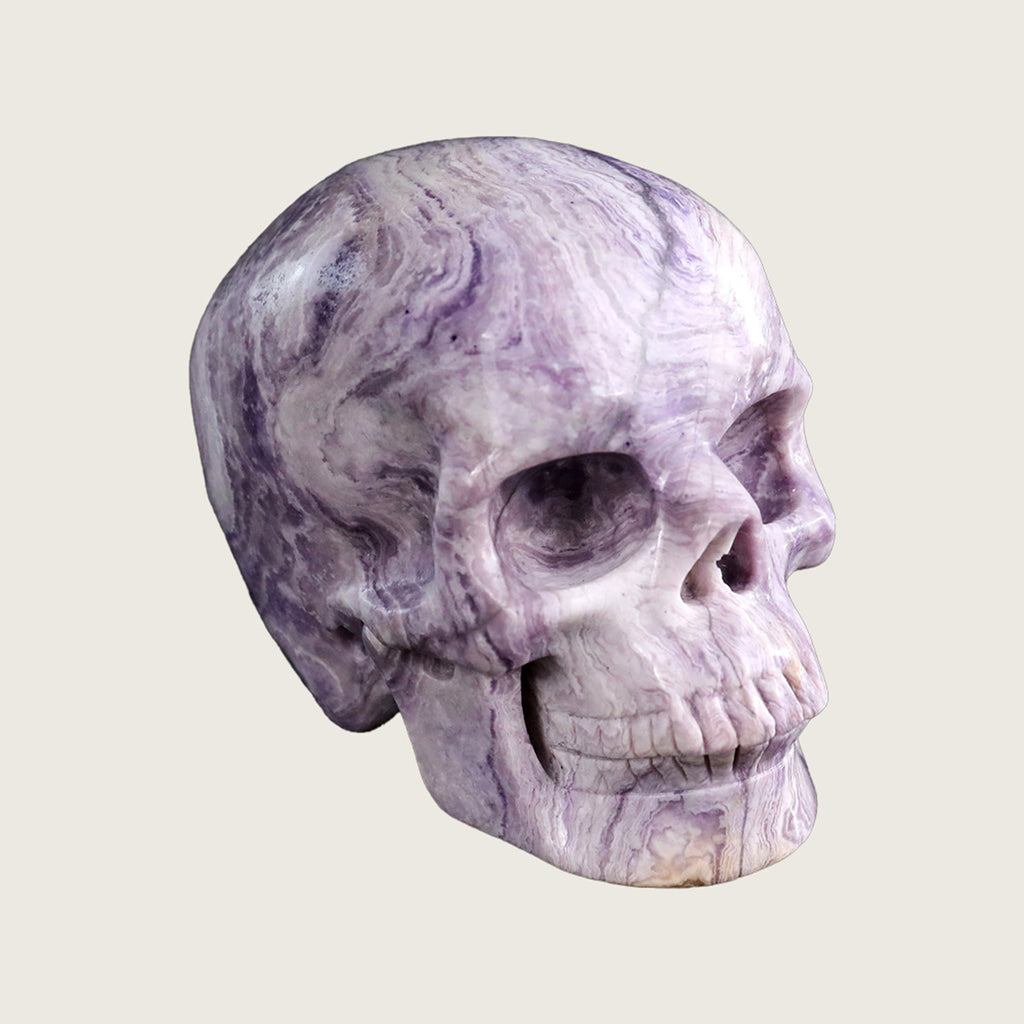 3.0" Purple Malachite Crystal Skull Carving  #SKH30038
