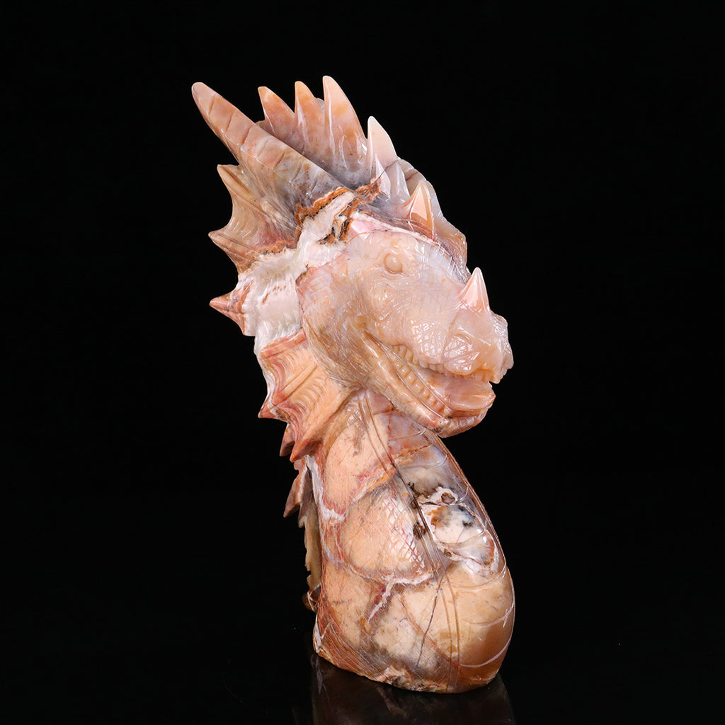 9.0" Yellow Chalcedony Pterosaur Head Carving  #CTC0064