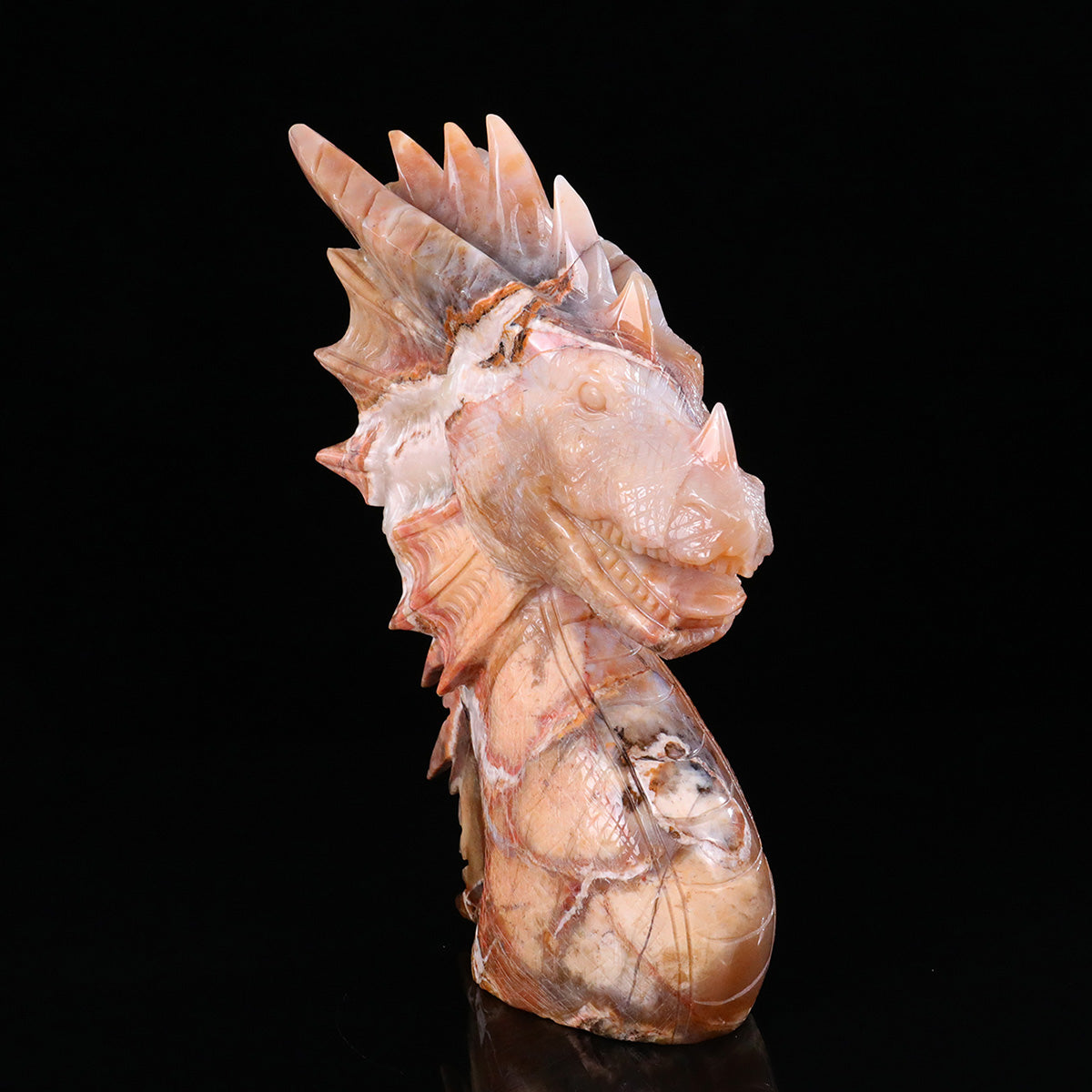 9.0" Yellow Chalcedony Pterosaur Head Carving  #CTC0064