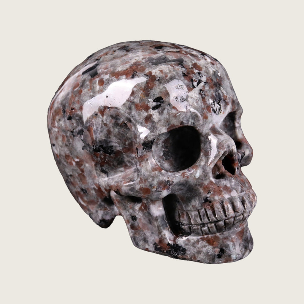 3.0" Yooperlite Human Skull Carving  #SKH30014