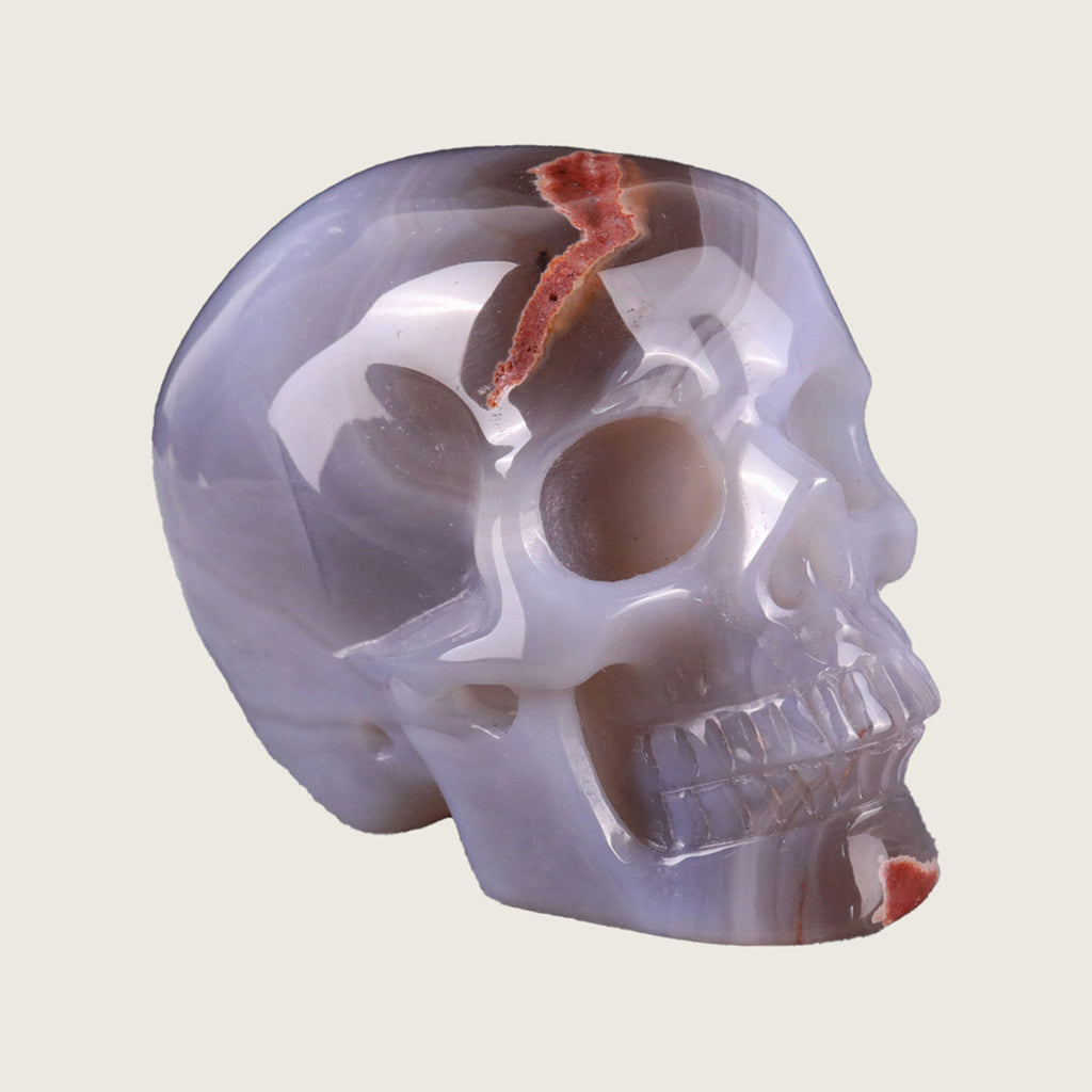 2.2" Solid Volcanic Agate Crystal Skull Carving  #SKH22048