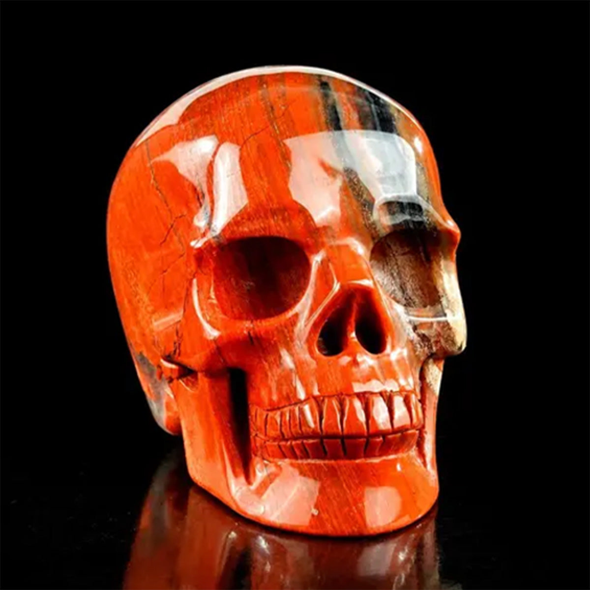 3.0" Red Jasper Crystal Skull Carving  #SKH30119