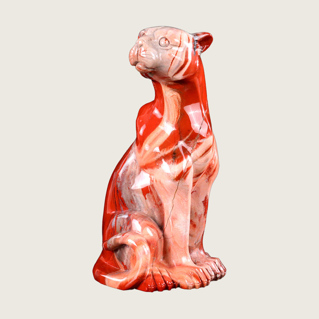5.0" Red Jasper Seated Leopard #CTC0055