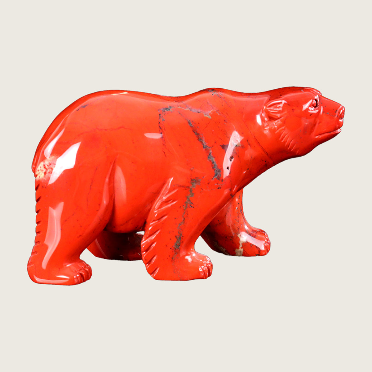 6.5" Red Jasper Polar Bear Carving  #CTC0051