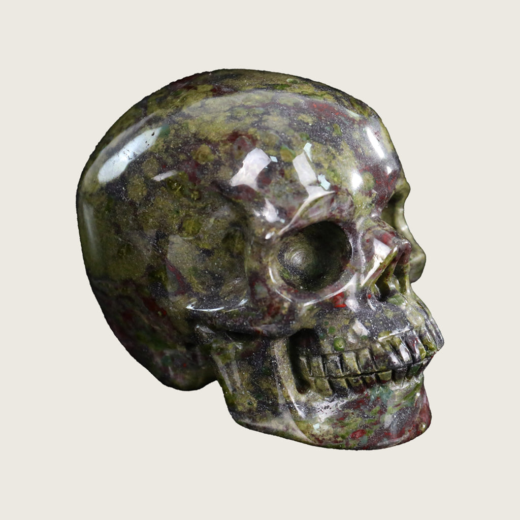 3.0" Dragon Blood Jasper Crystal Skull Carving  #SKH30055