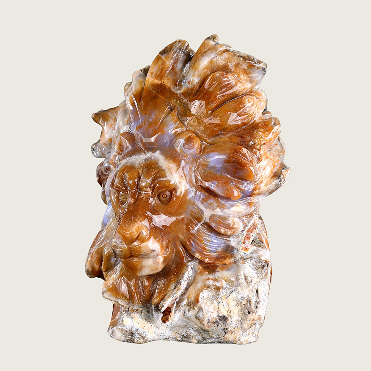 6.0" Chalcedony Jasper Lion Carving  #CTC0002