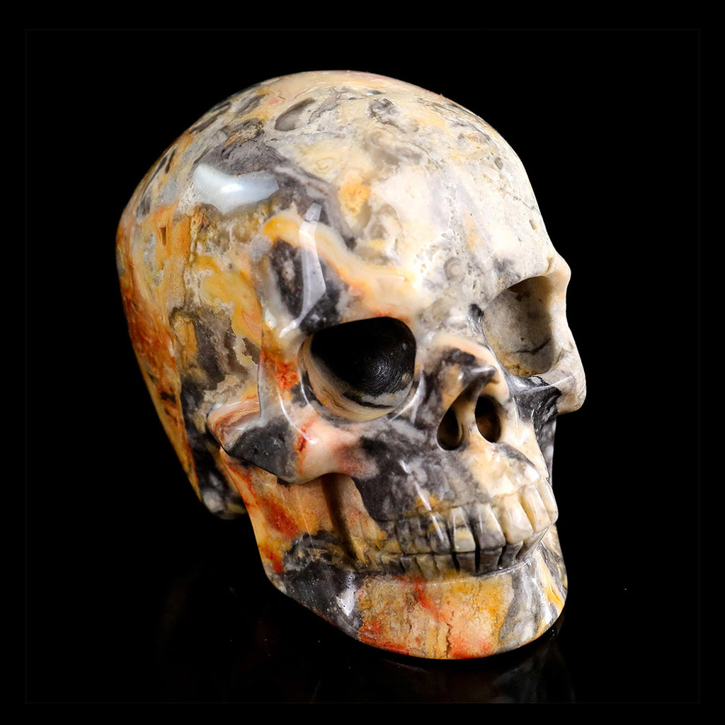 3.0" Crazy Agate Crystal Skull Carving  #SKH30115