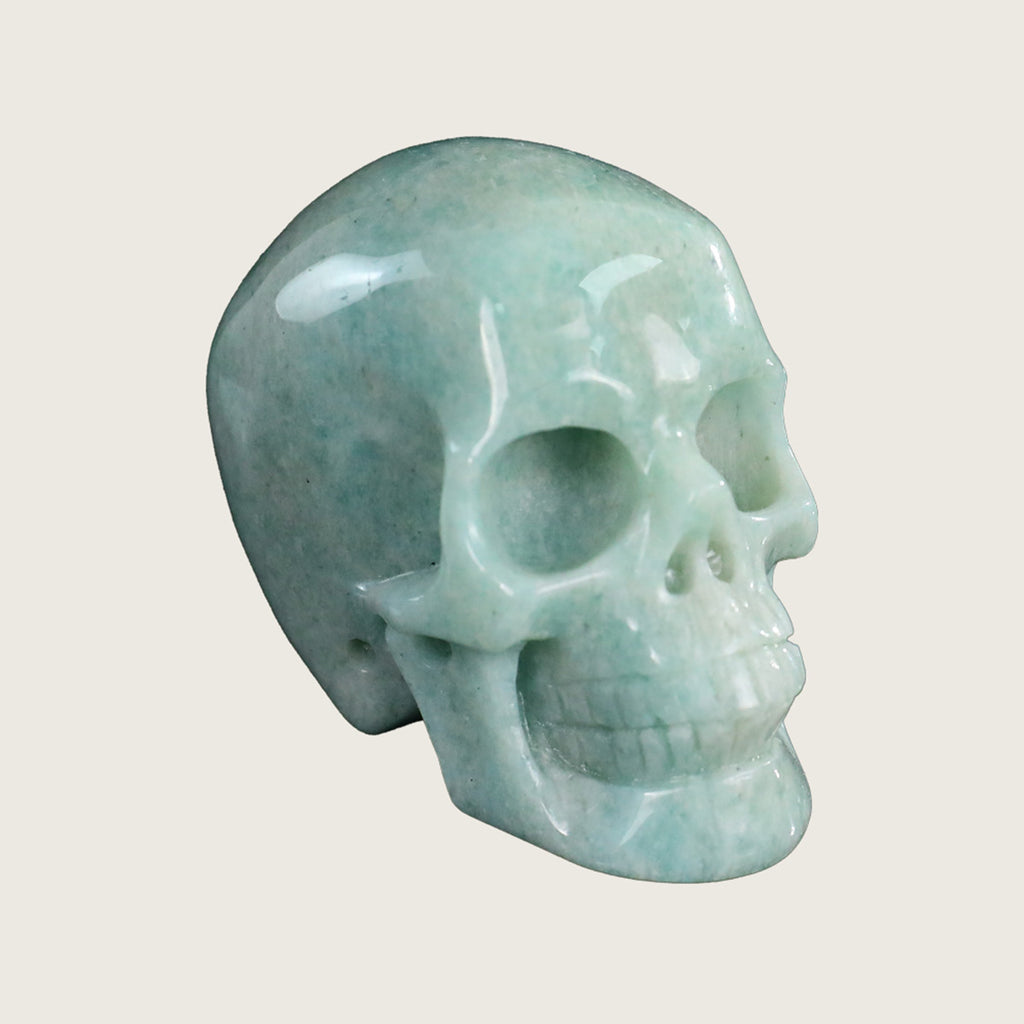 2.2" Amazonite Crystal Skull Carving  #SKH22065