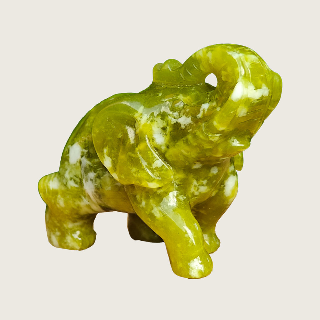 2.2" Xiuyan Jade Elephant Carving  #CHA0014