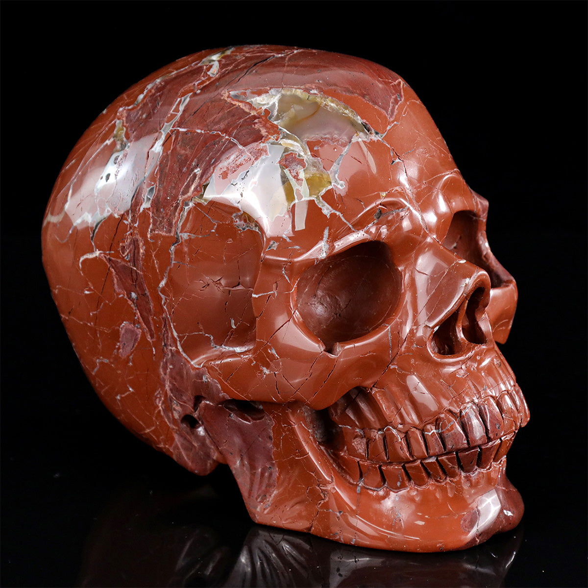 8.0" Volcanic Agate Crystal Skull Carving  #SCS0023