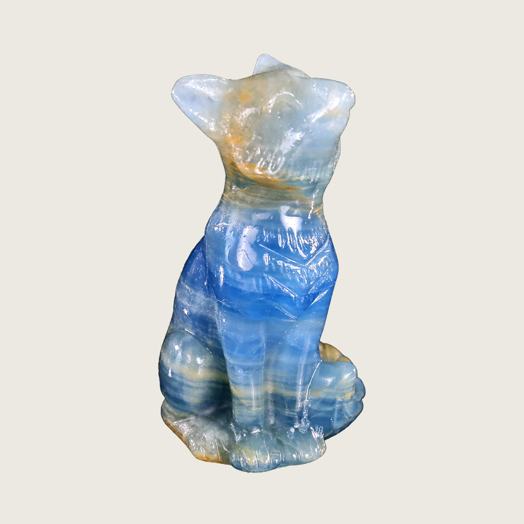 1.6" Blue Onyx Fox Carving  #CHA0005
