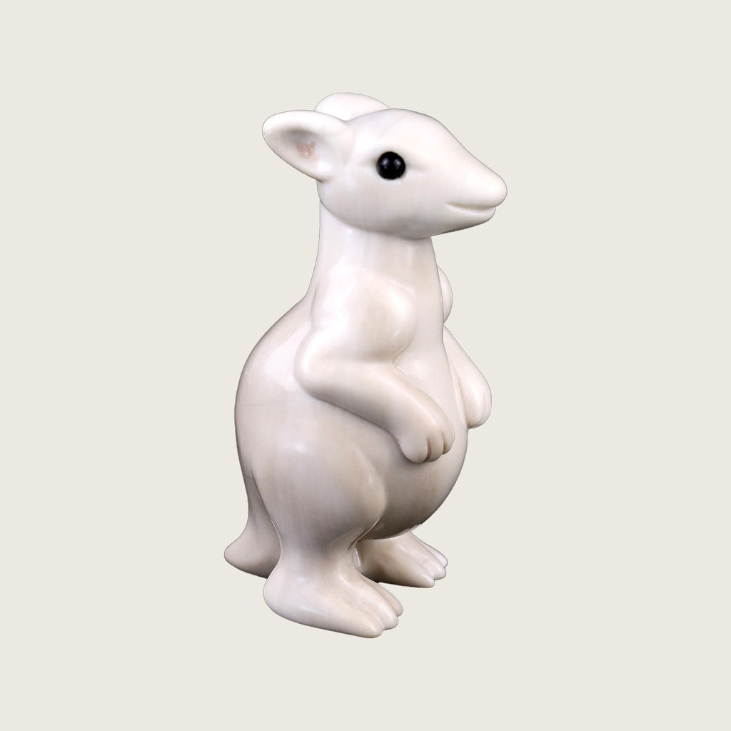 1.9" Ivory Jade Kangaroo Carving  #CHA0006