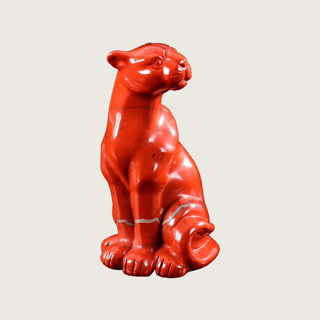 2.5" Red Jasper Leopard Carving  #CHA0021
