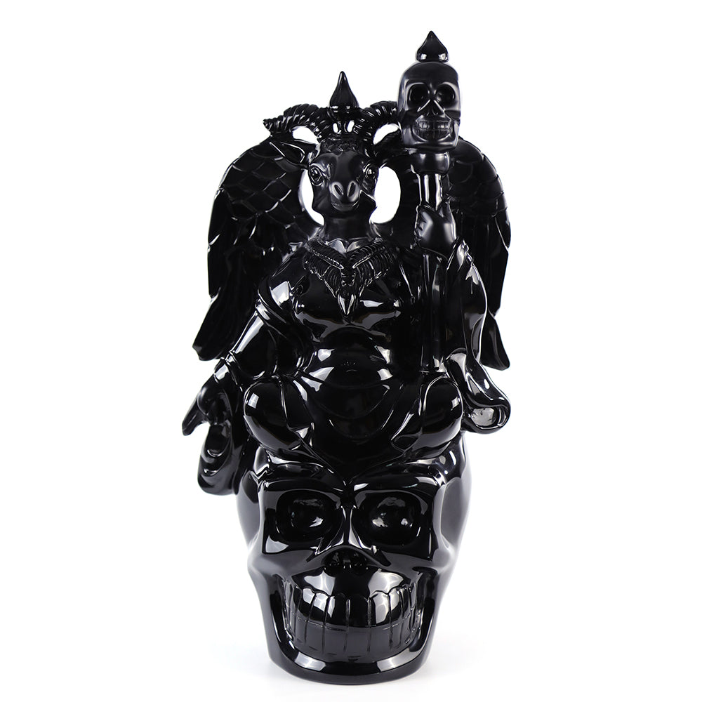 8.7" Obsidian Ghost King Carving - Unique Piece #3100001