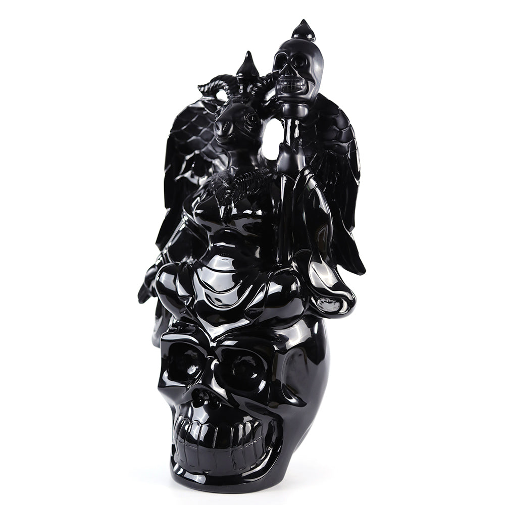 8.7" Obsidian Ghost King Carving - Unique Piece #3100001
