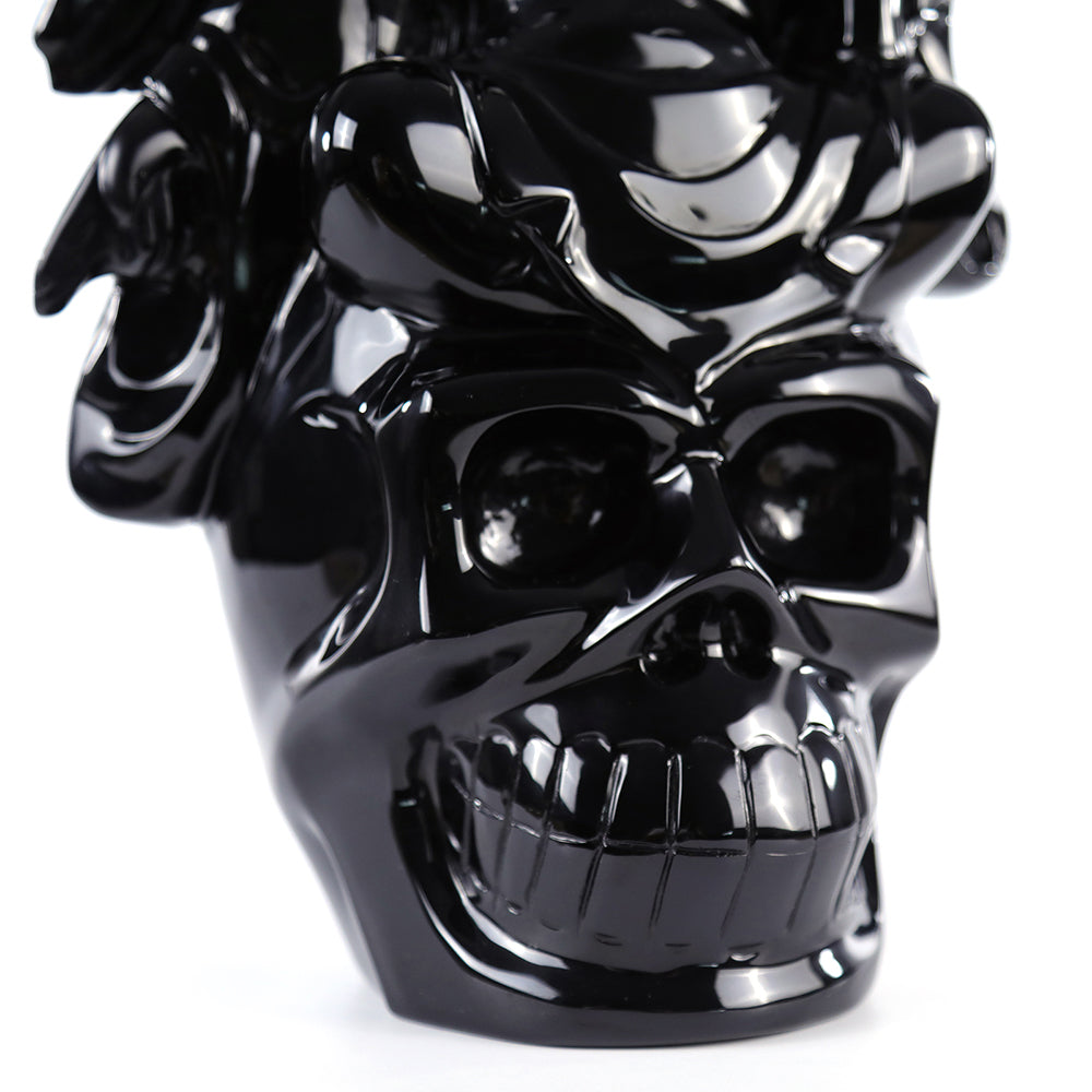 8.7" Obsidian Ghost King Carving - Unique Piece #3100001