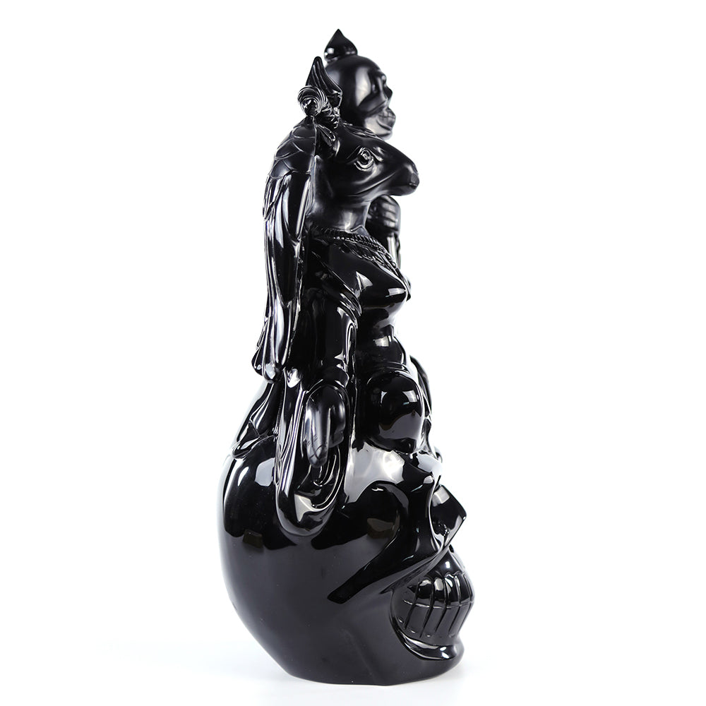 8.7" Obsidian Ghost King Carving - Unique Piece #3100001