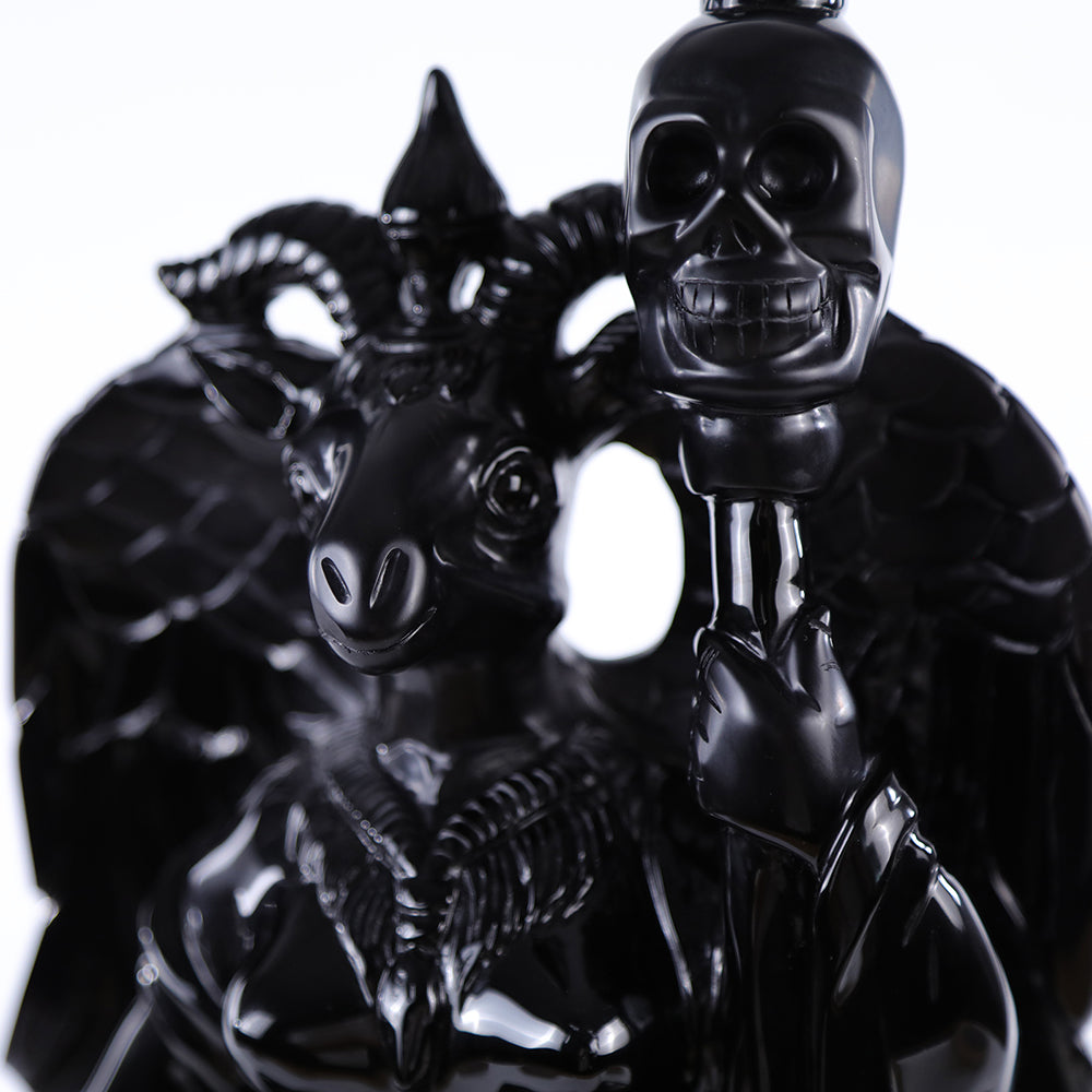 8.7" Obsidian Ghost King Carving - Unique Piece #3100001
