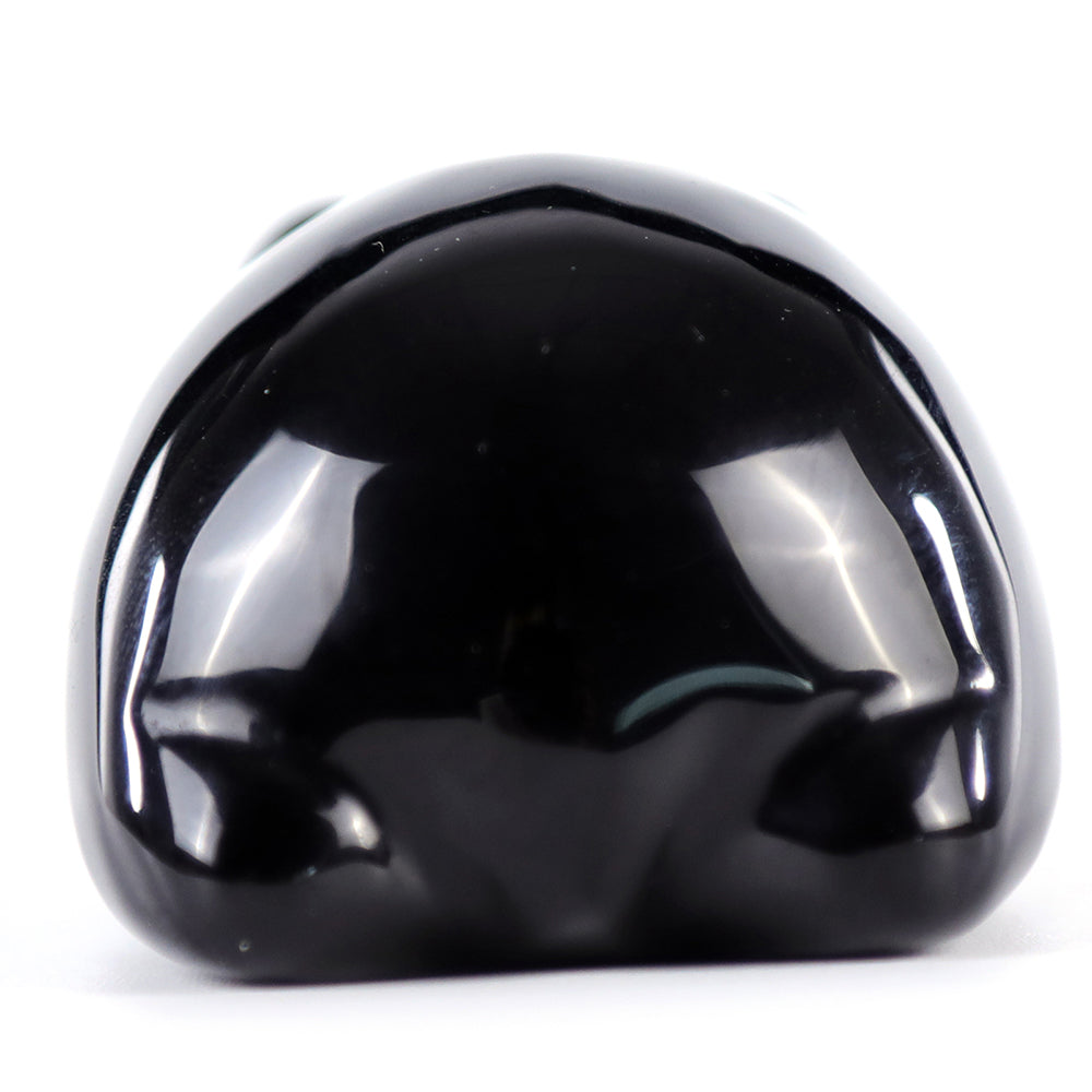 3.0" Obsidian Lying Panda Carving - Unique Piece #3100003