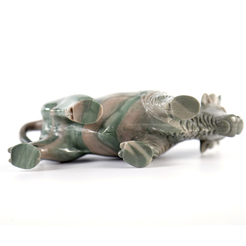 6.3" Kowloon Jade Bull Carving - Unique Piece #3100006