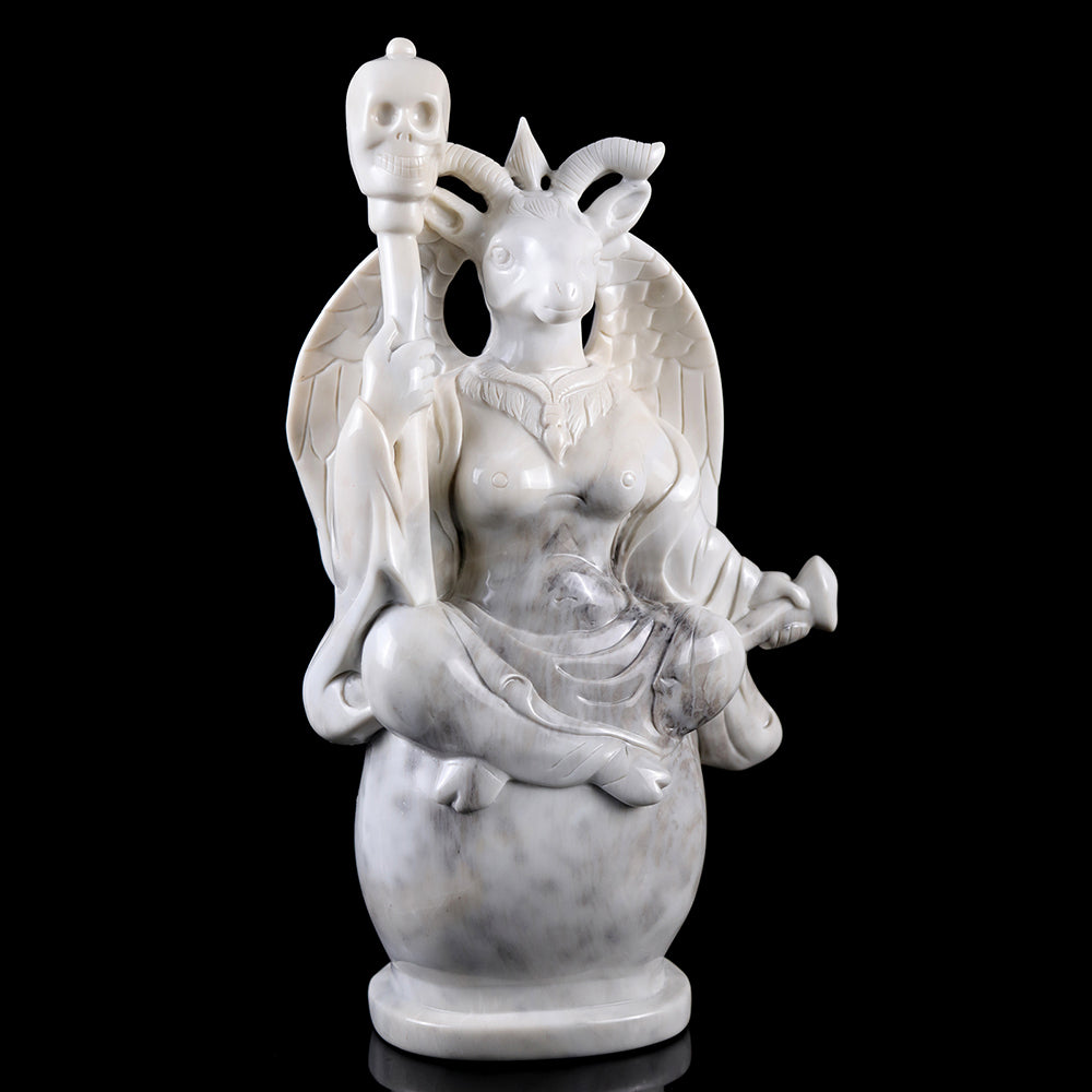 8.7" Ivory Jade Ghost King Carving - Unique Piece #3100008