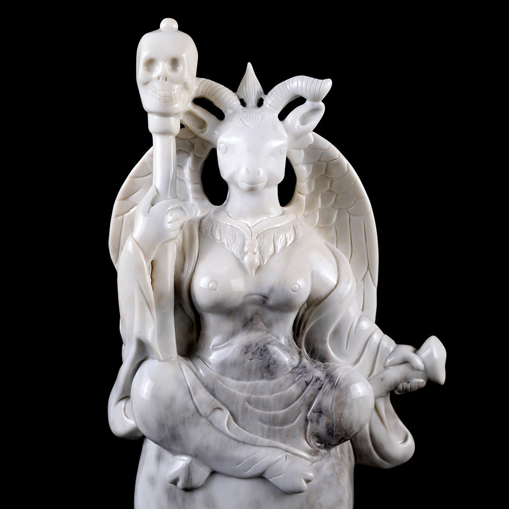 8.7" Ivory Jade Ghost King Carving - Unique Piece #3100008