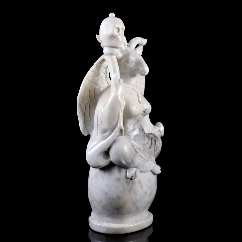 8.7" Ivory Jade Ghost King Carving - Unique Piece #3100008