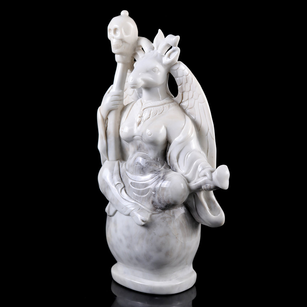 8.7" Ivory Jade Ghost King Carving - Unique Piece #3100008