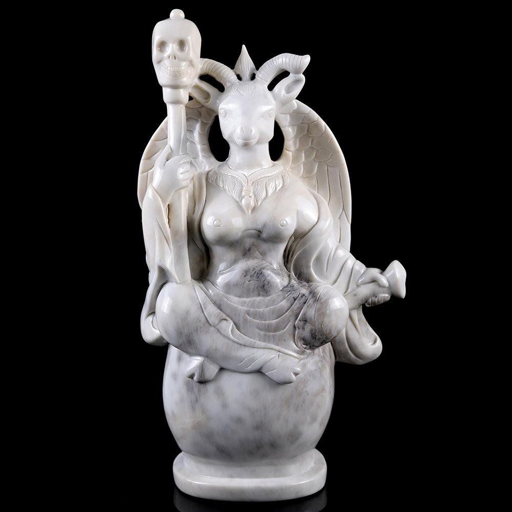 8.7" Ivory Jade Ghost King Carving - Unique Piece #3100008