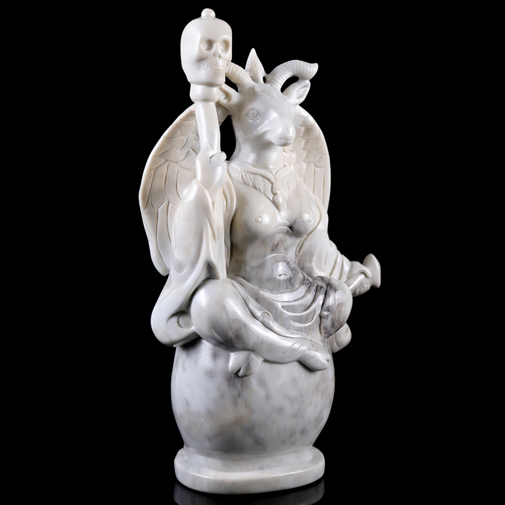 8.7" Ivory Jade Ghost King Carving - Unique Piece #3100008