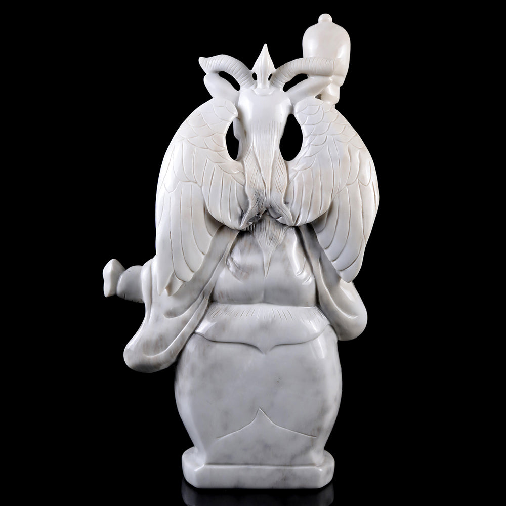 8.7" Ivory Jade Ghost King Carving - Unique Piece #3100008